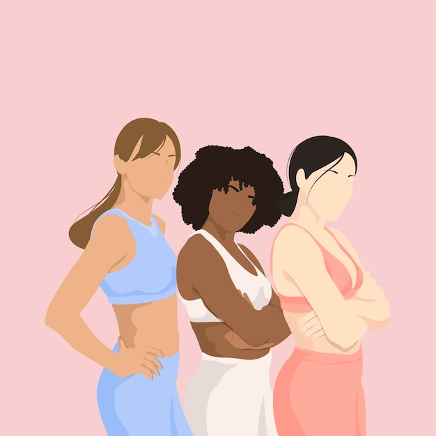Sterke empowered vrouwen esthetische vector illustratie