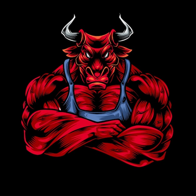 Sterke gezonde stier met grote biceps