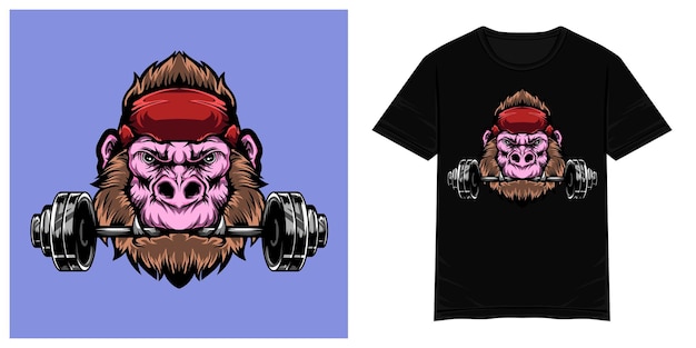 Sterke gorilla vector tshirt illustratie