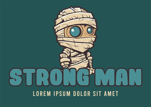 Sterke man vector illustratie mummie tshirt ontwerp