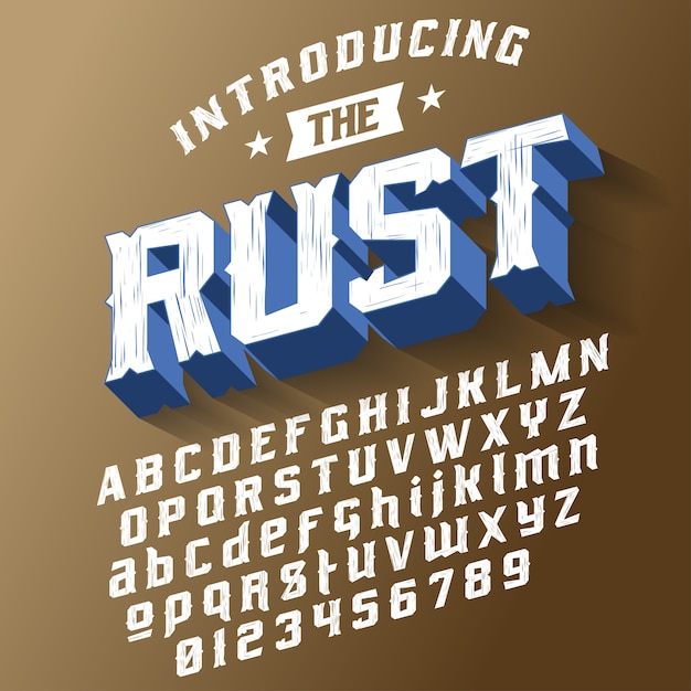 Sterkte lettertype RUST op abstracte ruimte