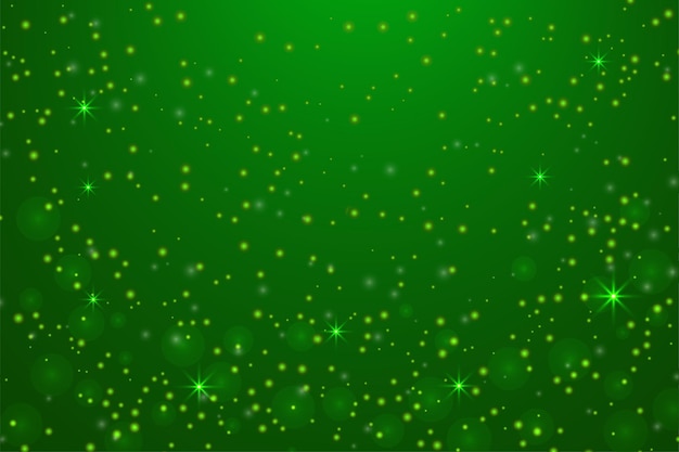 Sterren en glitter abstracte groene vector achtergrond. Kerstkaart. Winter- of nieuwjaarspatroon