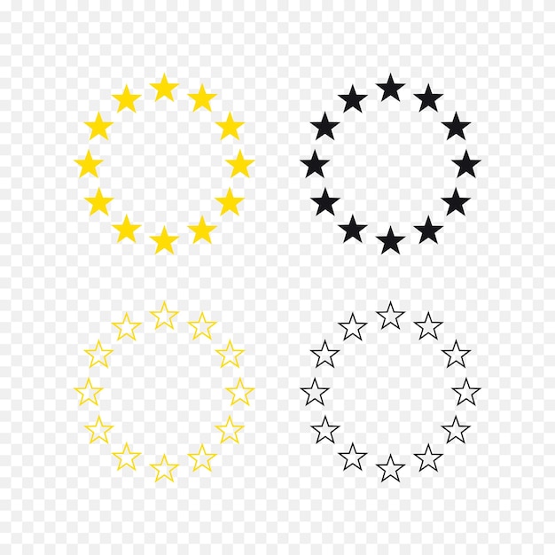 Vector sterren silhouetten gerangschikt in een cirkel symbool van eenheid europese vlag concept