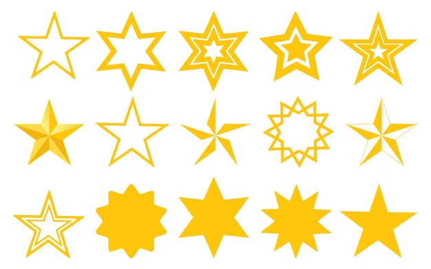 Sterrenpictogram vector gele vorm rangschikking grafische webrangschikking concet teken symbool pentacle