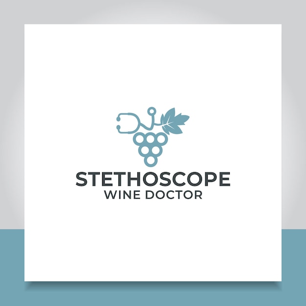 stethoscoop druivenblad logo ontwerp medisch fruitig