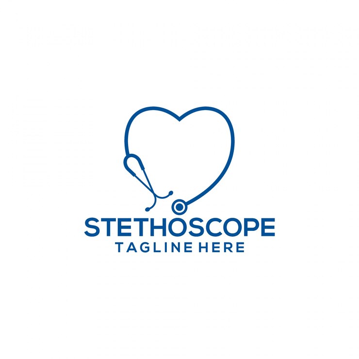 Stethoscoop logo sjabloon