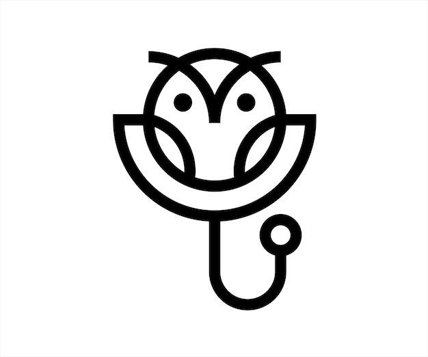stethoscoop uil logo ontwerp vectorillustratie