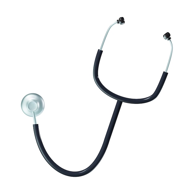 Vector stethoscope icon 3d render vector illustration