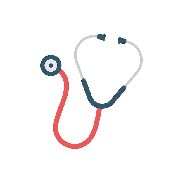 Stethoscope icon in flat style Heart diagnostic vector illustration on isolated background Medicine sign business concept