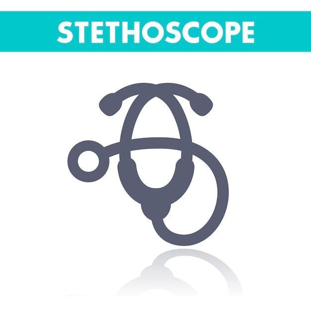 Stethoscope icon therapist physician sign on white