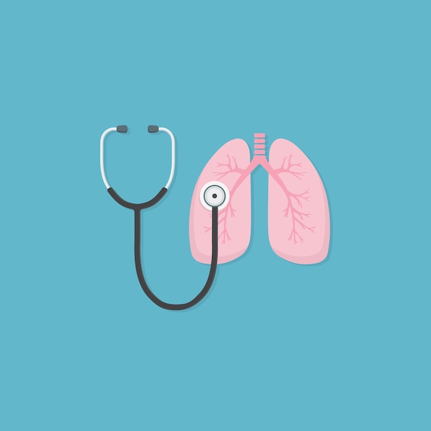 Stethoscope and lung illustration