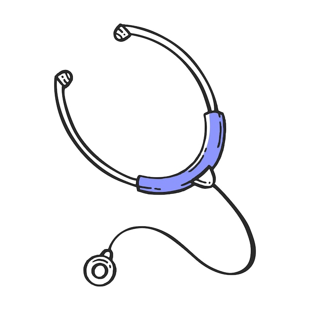 A stethoscope a medical pharmaceutical hospital device Medical devices vector hand drawn