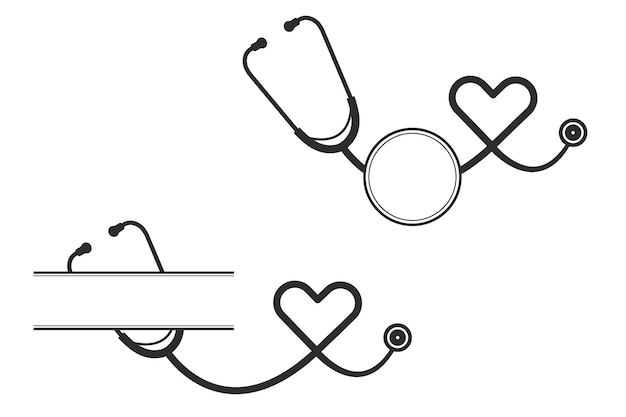 Stethoscope Monogram Vector Medical tools Monogram Vector Stethoscope illustration Doctor Nurse