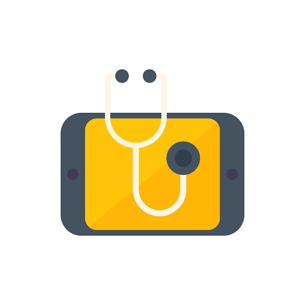 Stethoscope resting on a smartphone screen displaying medical app interface