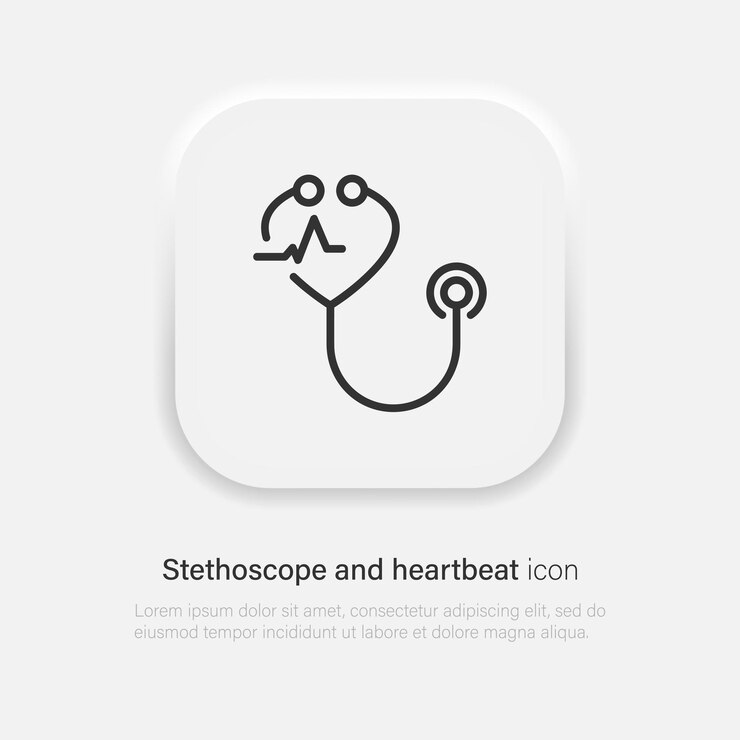 Stethoscope vector icon Stethoscope with heartbeat sign Vector EPS 10