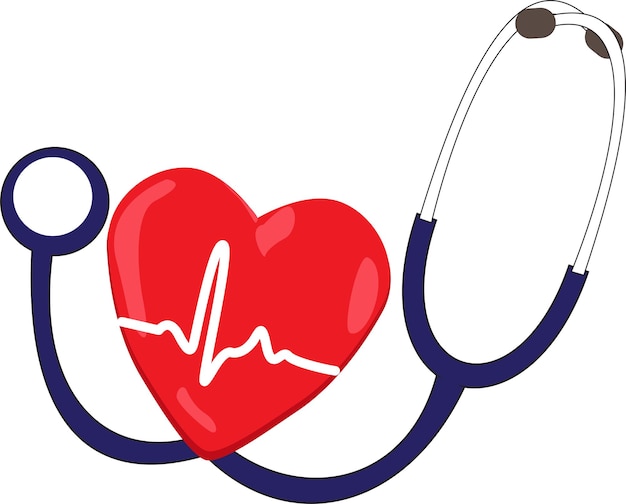 Stethoscope with heart shape vector illustration health and medicine symbol