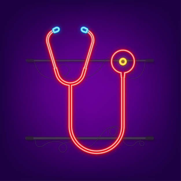 Stetoscopi, attrezzature mediche per medico. illustrazione di riserva di vettore.