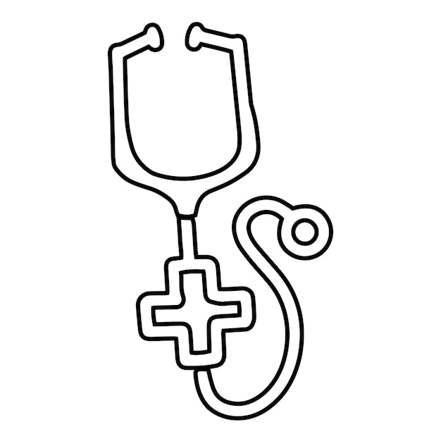 stetoscoop logo pictogram vector platte ontwerpsjabloon