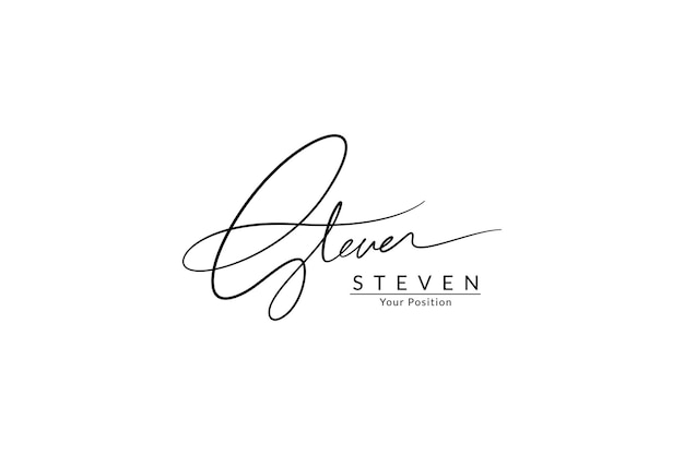 Premium Vector | Steven signature name logo vector template on white  background