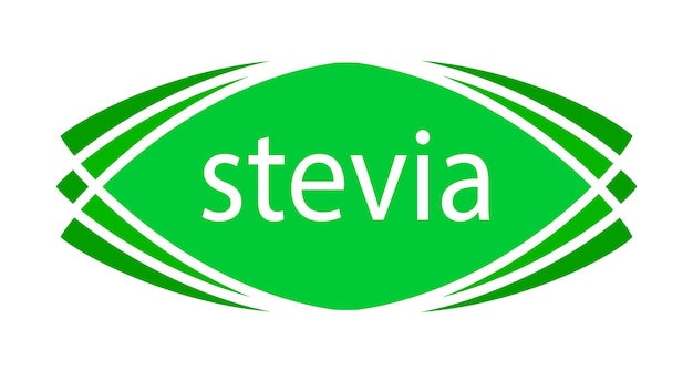 Stevia-bladetiket Groen pictogram of logo Natuurlijke zoetstof met weinig calorieën