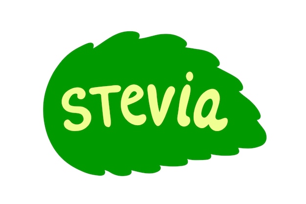 Stevia label Natuurlijke caloriearme zoetstof Groen icoon