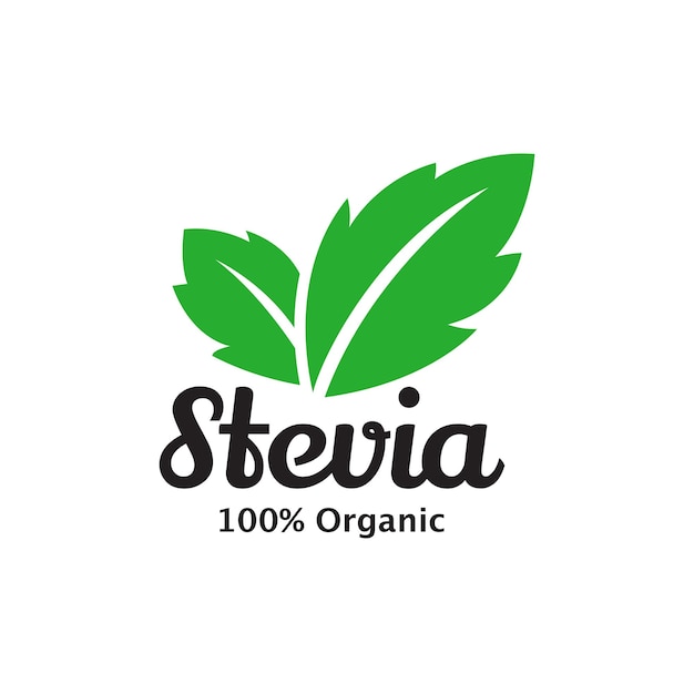 Stevia leaf vector icon can be used for packaging design banners posters etc