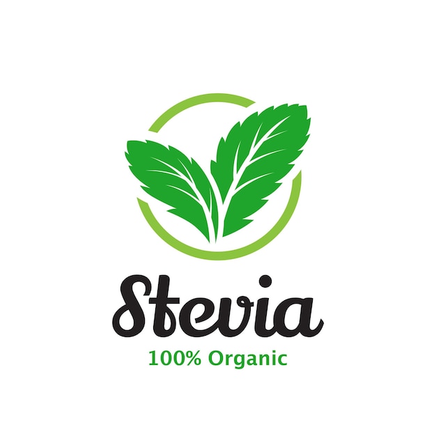 Stevia leaf vector icon can be used for packaging design banners posters etc