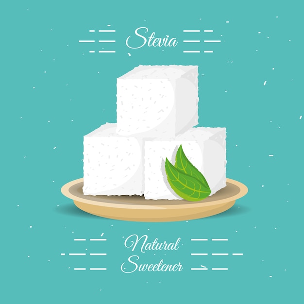 Stevia natural sweetener with leaves