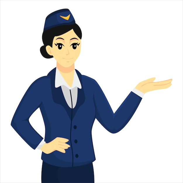 Stewardess Character Design Illustration