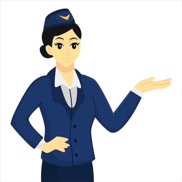 Stewardess karakter ontwerp illustratie