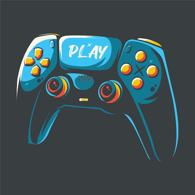 Vector stick controller art illustration