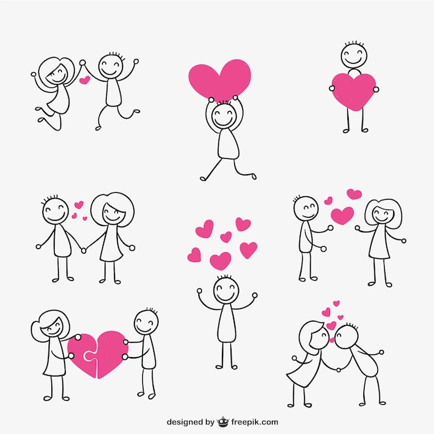 Stick figure couple in love