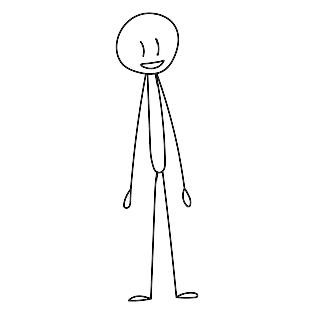 Stick figure man, isolated, vector