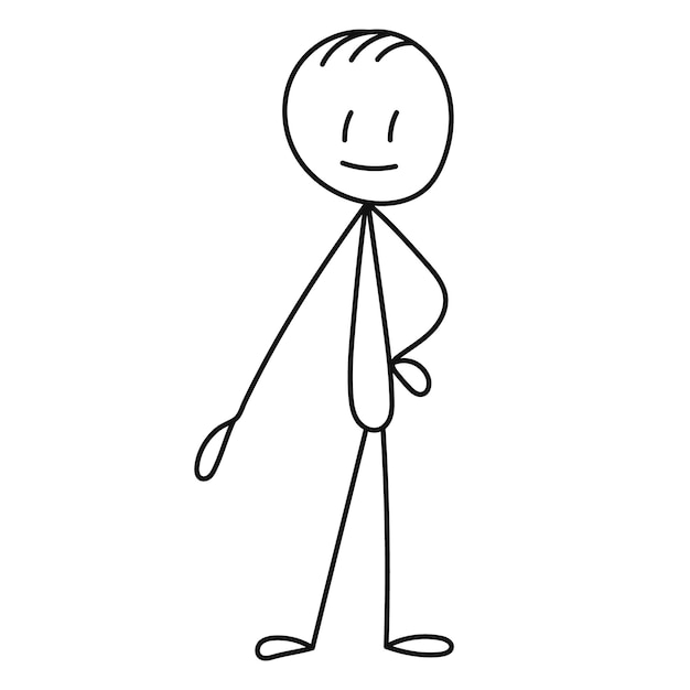 Stick figure man, isolated, vector