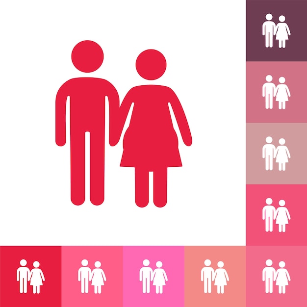 Stick figure man woman couple vector image