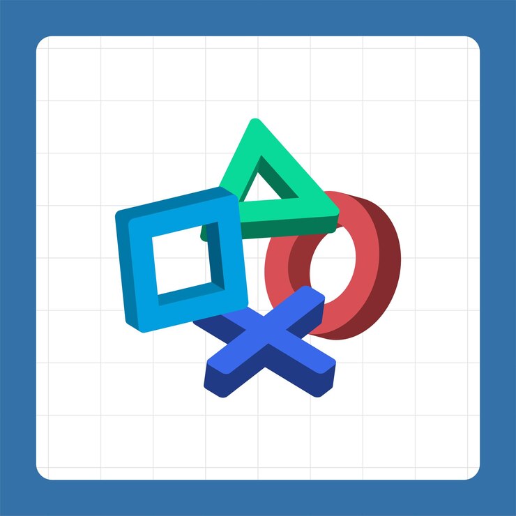 Vector stick game icon button