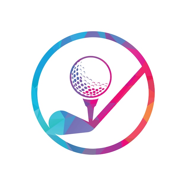 Modello vettoriale per il design del logo del golf stick golf logo design golf sport silhouette logo design