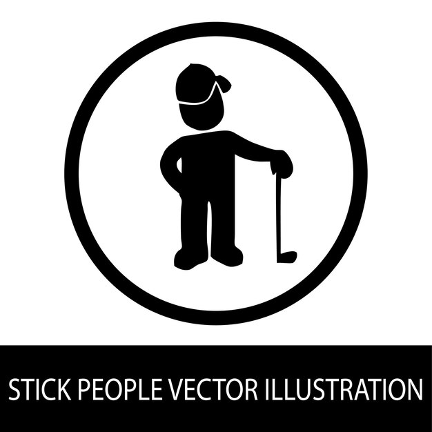 Vector stick mensen vector illustratie ontwerpen