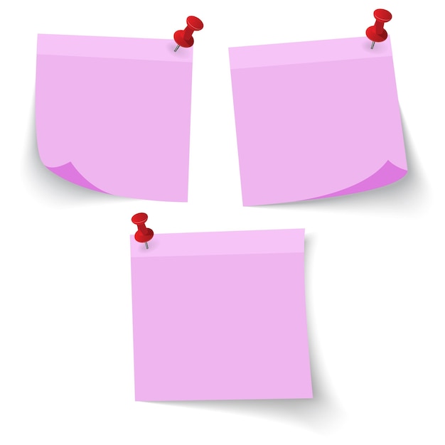 Vettore stick carta per appunti con colore rosa isolato su sfondo bianco illustrazione vettoriale