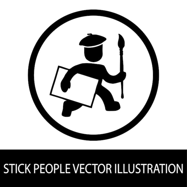 Stick people vector illustration designs