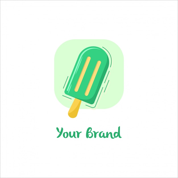 Bastone gelato ghiacciolo logo verde