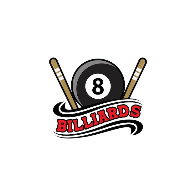 Vector stick vector, billiard ball, billiard logo illustration vector