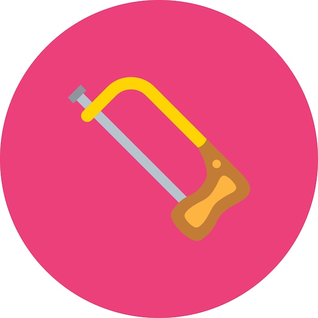 Vettore un bastone con un martello e un cerchio rosa