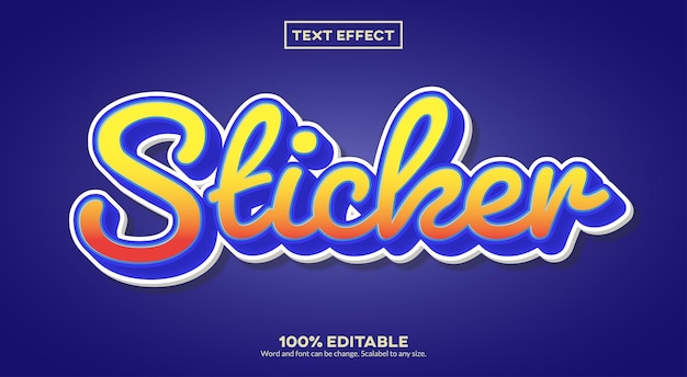 Vector sticker 3d text effect