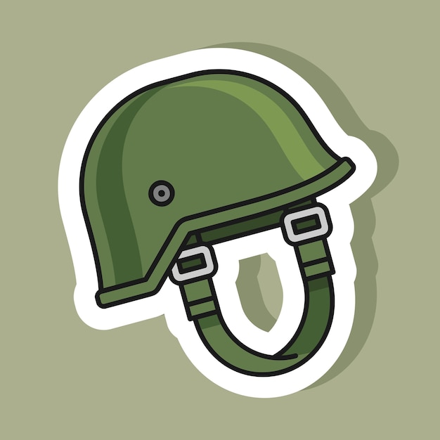 Vector sticker of army helmet