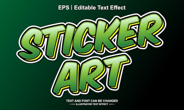 Sticker art editable text effect