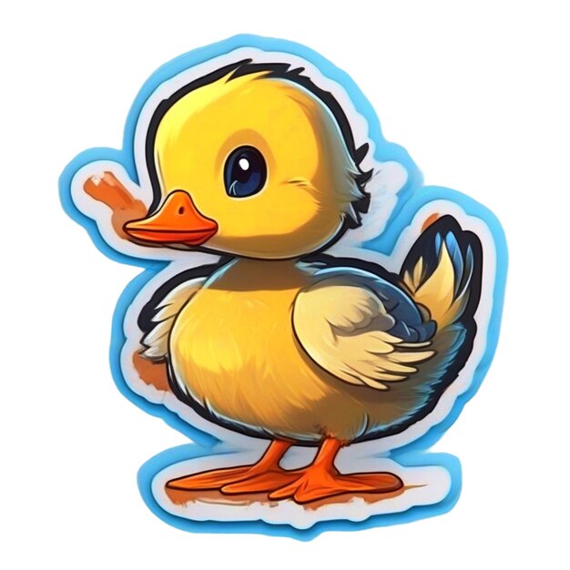 a sticker of a baby duck or quack