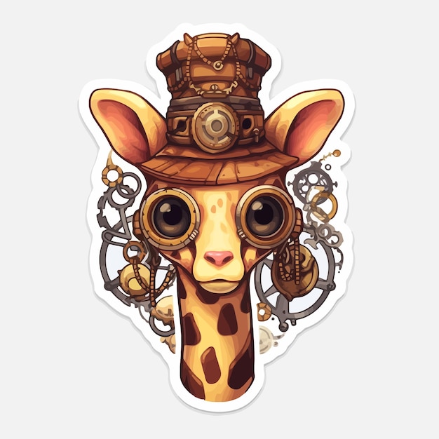 Vector sticker baby giraffa