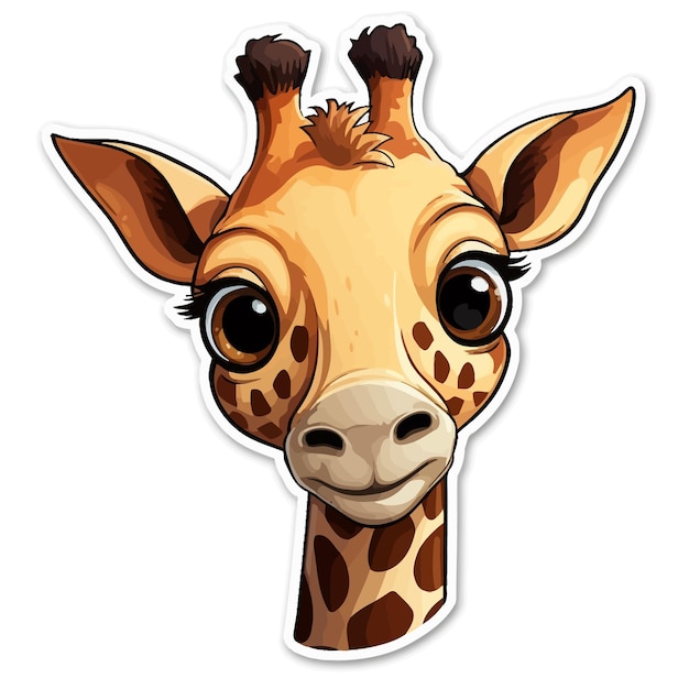 Vector sticker baby giraffa