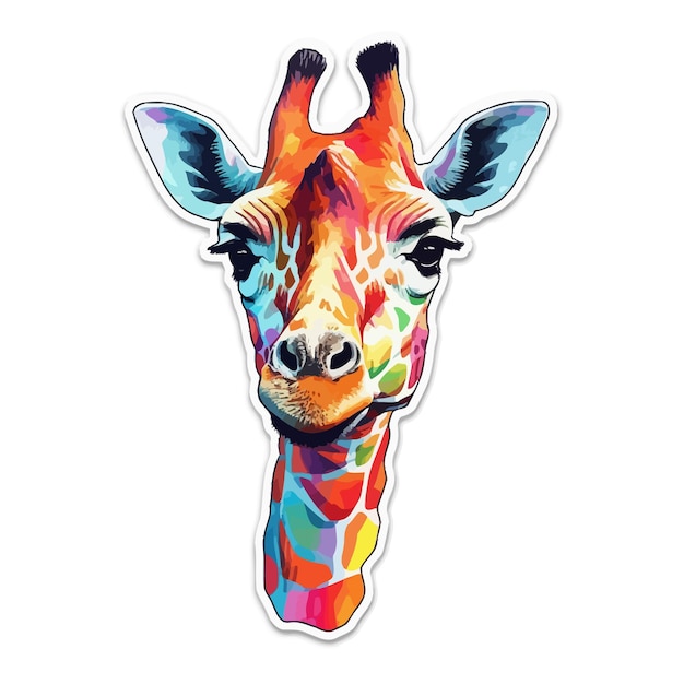 Vector sticker baby giraffa